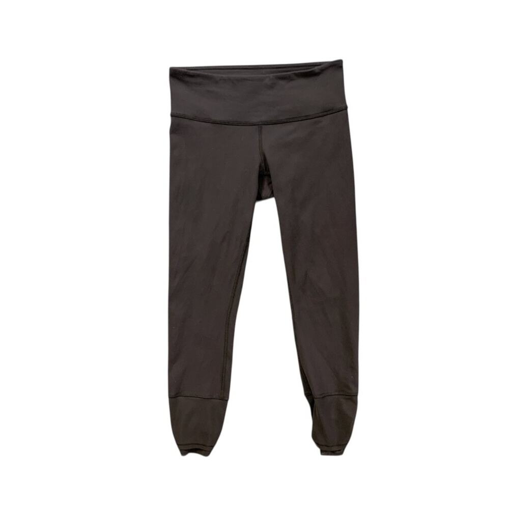 Lululemon Leggings Women 4 Gray Find Your Flow wicking Ruched Mesh Ankle Cropped